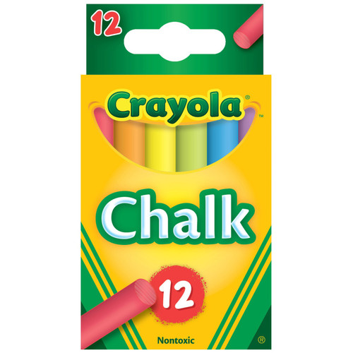 12 Pack - Crayola Chalk-Assorted Colors 12/Pkg - 51-0816 - 071662008161