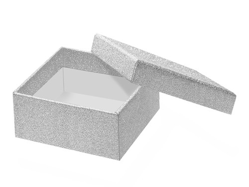 6 Pack CraftMedley Paper Favor Box 4.3"-Silver Shimmer PB436-A