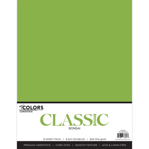 3 Pack My Colors Classic 80lb Cover Weight Cardstock 8.5"X11"-Bonsai X045534 - 709388338438