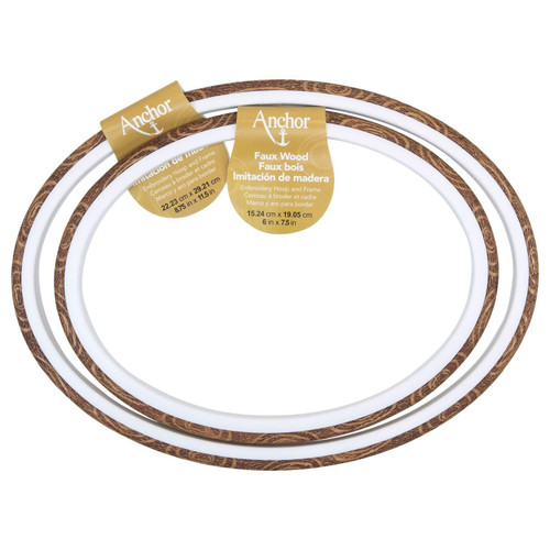 3 Pack Anchor Faux Wood Oval Embroidery Hoop 12"A4407X12