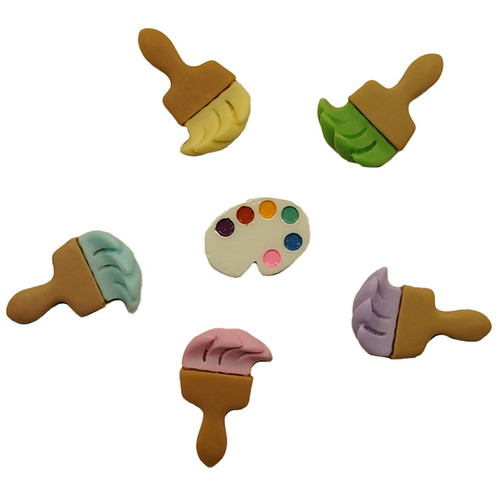 6 Pack - Buttons Galore Flatbackz Embellishments-Artist - FBZ-107