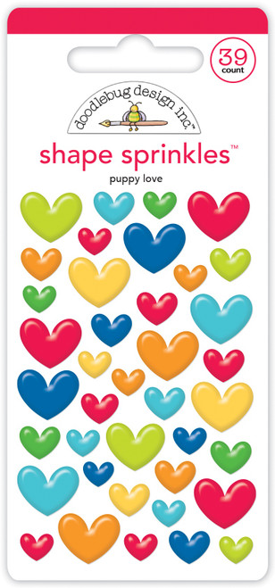 3 Pack Doodlebug Sprinkles Adhesive Enamel Shapes-Puppy Love DS7646 - 842715076464