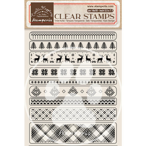 3 Pack Create Happiness Christmas Plus Clear Stamps-Christmas Borders WTK177 - 5993110030515