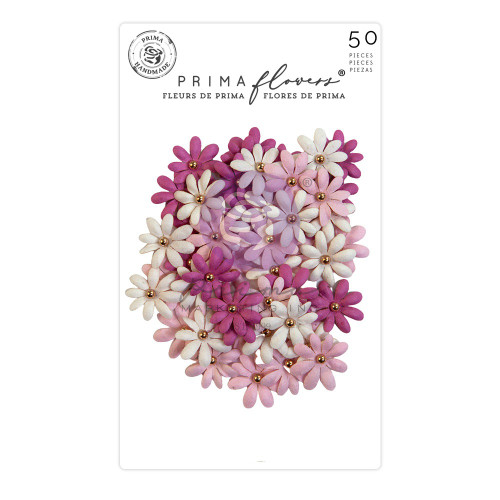 3 Pack Prima Marketing Paper Flowers 50/Pkg-Endearing Notes/ Avec Amour AA664473 - 655350664473