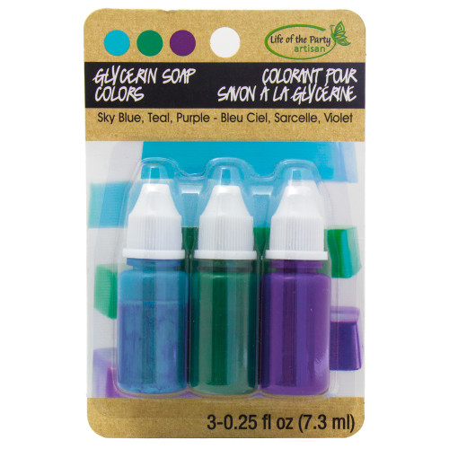 6 Pack Life Of The Party Glycerin Color 0.3oz-Sky Blue, Teal, and Purple GLY531-00 - 649979531001