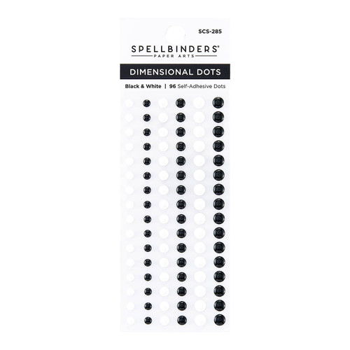 3 Pack Spellbinders Dimensional Enamel Dots-Black & White SCS285 - 811305039752