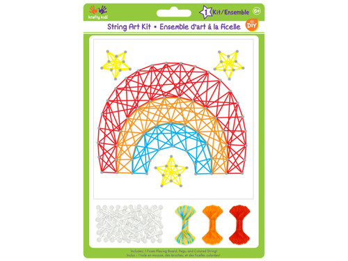 3 Pack Krafty Kids String Art Kit-Rainbow CK134-H - 775749267372