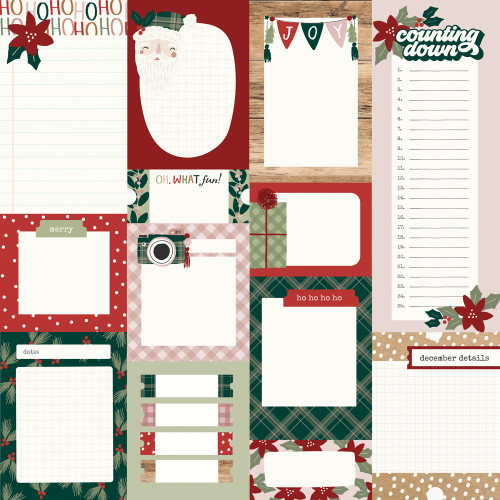 25 Pack Boho Christmas Double-Sided Cardstock 12"X12"-Journal Elements SBC12-20611