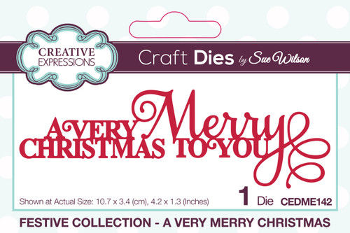 2 Pack Creative Expressions Craft Dies By Sue Wilson-A Very Merry Christmas CEDME142 - 5055305984895