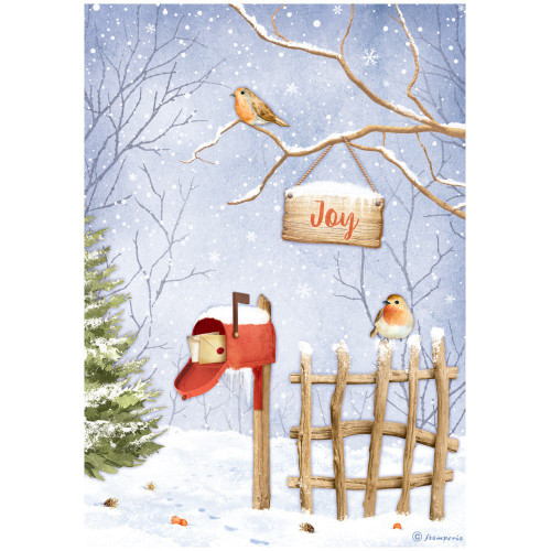 6 Pack - Stamperia Rice Paper Sheet A4-Joy Birds, Winter Valley - DFSA4798 - 5993110029052
