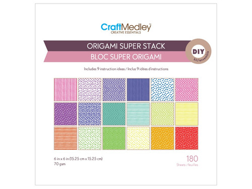 3 Pack Craft Medley Origami Super Stack 180/Pkg-Flair GC014-A - 775749263909
