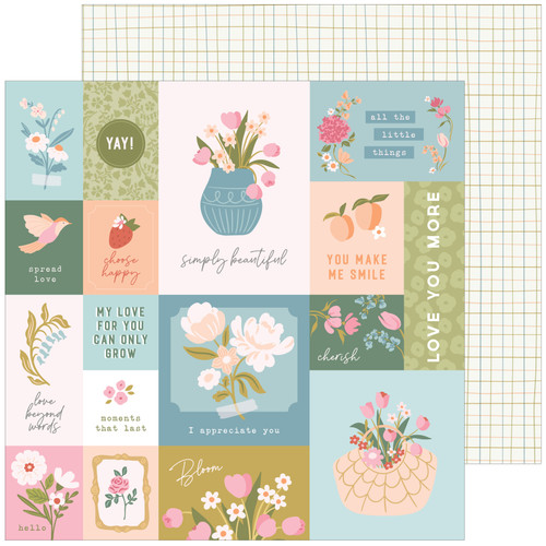 25 Pack Lovely Blooms Double-Sided Cardstock 12"X12"-Choose Happy PFLB12-03423 - 736952880284