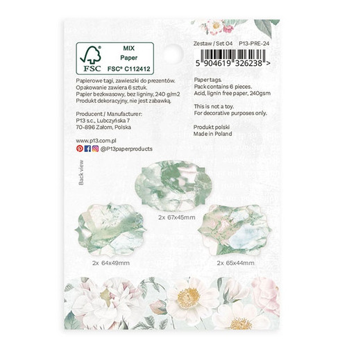 4 Pack Precious Double-Sided Cardstock Tags 6/Pkg-#04 P13PRE24