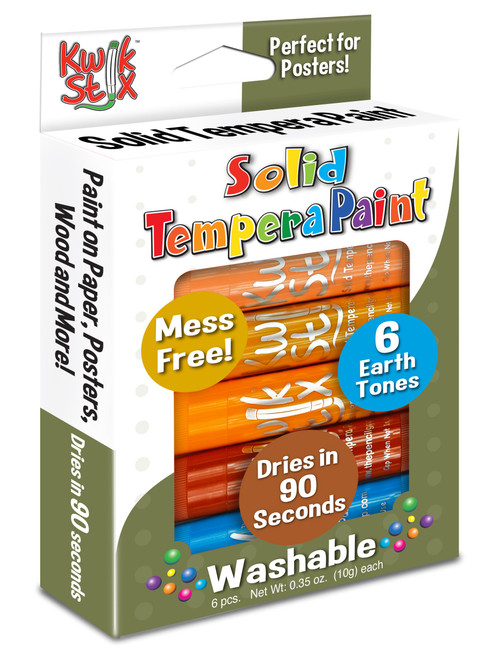 3 Pack Kwik Stix Solid Tempera Paint Sticks 6/Pkg-Earth Tones TPG676 - 634901006764