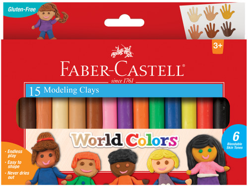 3 Pack Faber-Castell World Colors Modeling Clay 15/PkgFC14353 - 092633315804