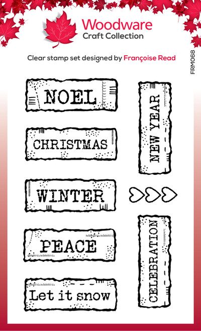 3 Pack Woodware Clear Stamp 3"X4"-Christmas Junk Labels FRM068 - 5055305984260