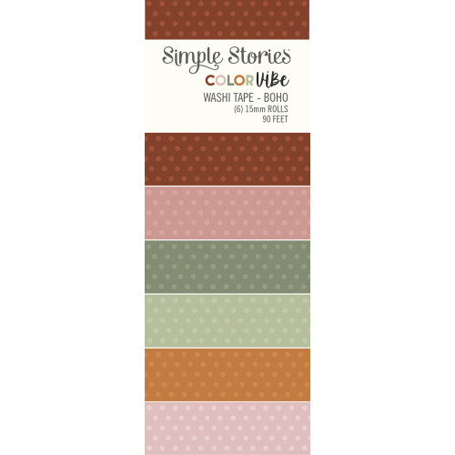 2 Pack Simple Stories Color Vibe Washi Tape 6/Pkg-Boho CV13484 - 810112383409