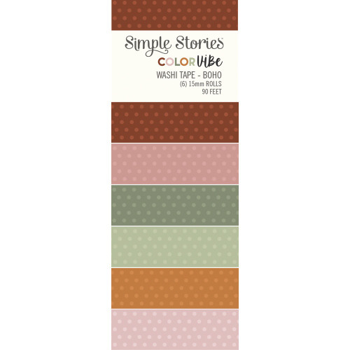 2 Pack - Simple Stories Color Vibe Washi Tape 6/Pkg-Boho - CV13484 - 810112383409