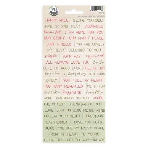 4 Pack Dear Love Cardstock Stickers 4"X9"-#01 P13DEA11 - 5904619322230