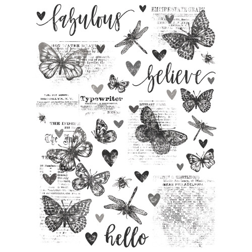 3 Pack - Simple Vintage Essentials Rub-Ons-Butterflies - SVE20426 3 Pack - Simple Vintage Essentials Rub-Ons-Butterflies - SVE20426
