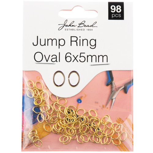 3 Pack - John Bead Jump Ring Oval 6x5mm 98/Pkg-Gold - 1401168 - 665772231856