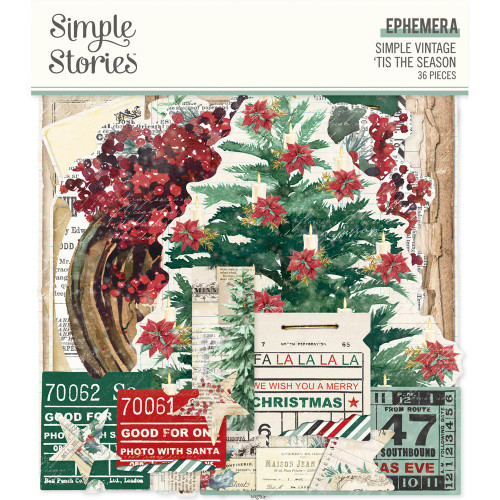 3 Pack Simple Vintage 'Tis The Season Ephemera 36/PkgSVS20724 - 810112385113