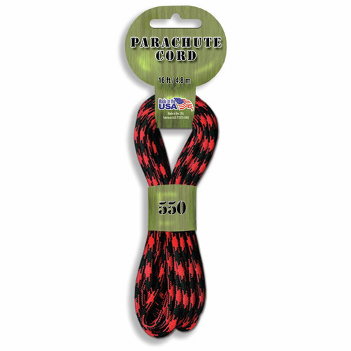 6 Pack - Pepperell Braiding Parachute Cord 4mmx16'-Cardinal Red - PARA-1609 - 725879310899