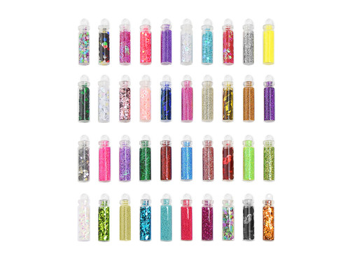 3 Pack - Craft Medley Mini Glitter & Sequin Vials 40/Pkg- - GC411