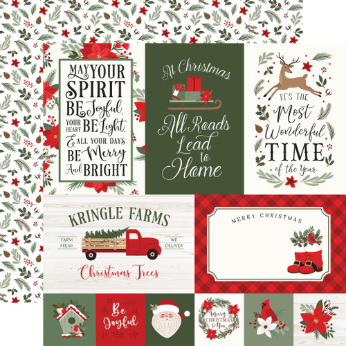 25 Pack Christmas Time Double-Sided Cardstock 12"X12"-4"x6" Journaling Cards EPCT12-30012 - 691835224312