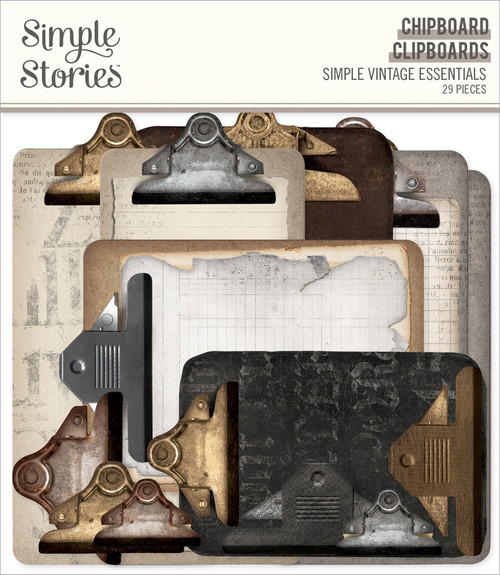 2 Pack - Simple Vintage Essentials Chipboard 29/Pkg-Clipboards - SVE20415 - 810112382990