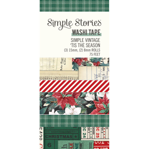 2 Pack Simple Vintage 'Tis The Season Washi Tape 5/PkgSVS20733 - 810112385205