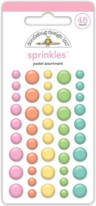 3 Pack Doodlebug Sprinkles Adhesive Enamel Shapes-Pastel Assortment DS7599 - 842715075993