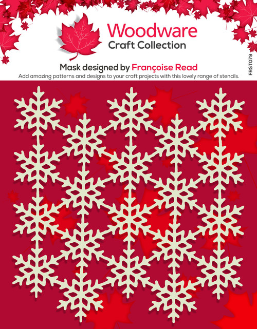 3 Pack Woodware Stencil 6"X6"-Snowflake Screen FRST079 - 5055305984307