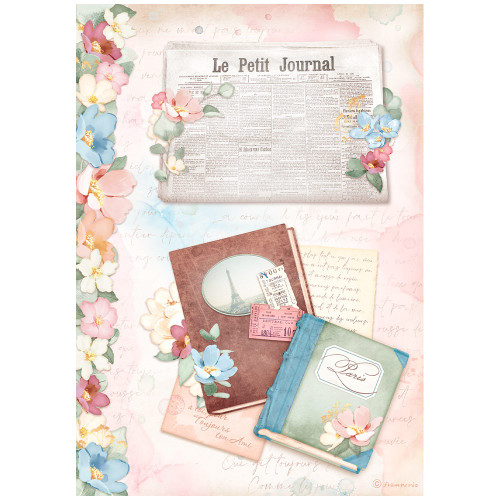 6 Pack - Stamperia Rice Paper Sheet A4-Oh La La - Le Petit Journal - DFSA4763 - 5993110027485