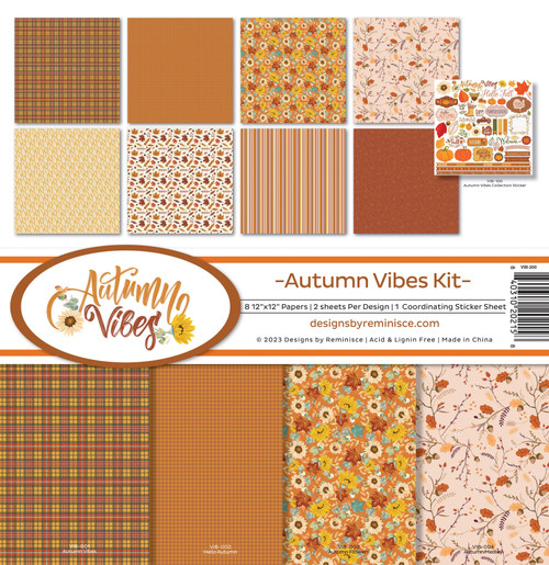 3 Pack Reminisce Collection Kit 12"X12"-Autumn Vibes VIB200 - 840310202158