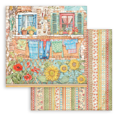 10 Pack Stamperia Double-Sided Cardstock 12"X12"-Sunflower Art Windows SBB931 - 5993110027669