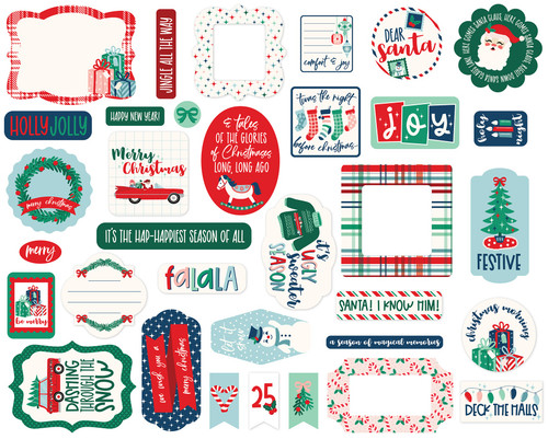 3 Pack Echo Park Cardstock Ephemera-Icons, Happy Holidays PH327024