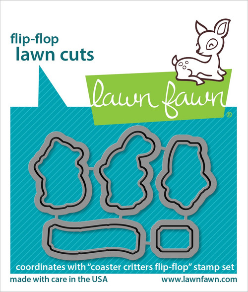 2 Pack Lawn Cuts Custom Craft Die-Coaster Critters Flip-Flop LF3076