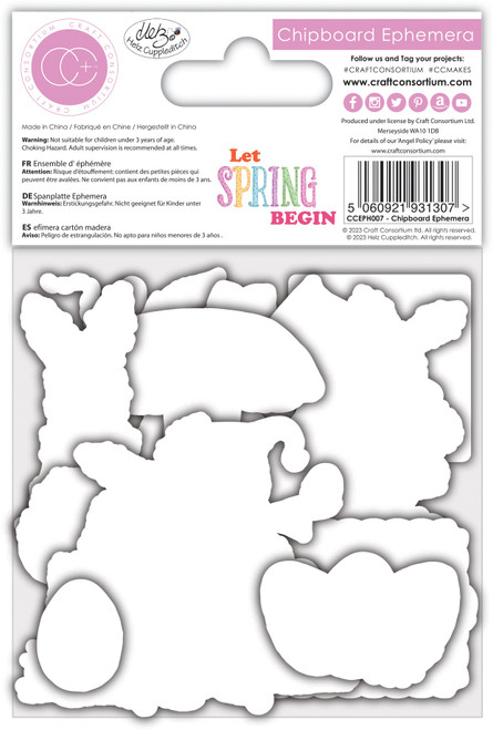 5 Pack Craft Consortium Chipboard Ephemera 28/Pkg-Let Spring Begin CCEPH007