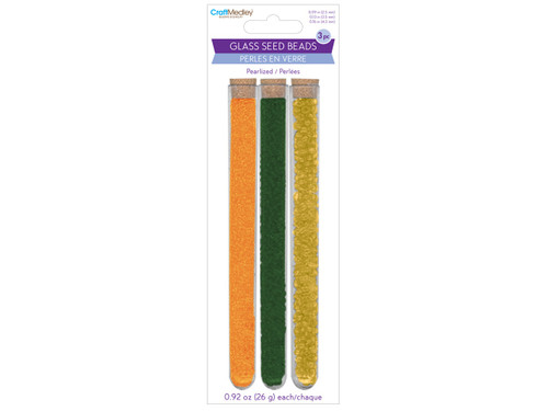 6 Pack Craft Medley Glass Seed Bead Vials 3/Pkg-Tropical BD272-D - 775749263688