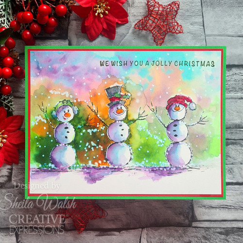 2 Pack Woodware Clear Stamps 4"X6"-Singles Bubble Snowmen JGS850
