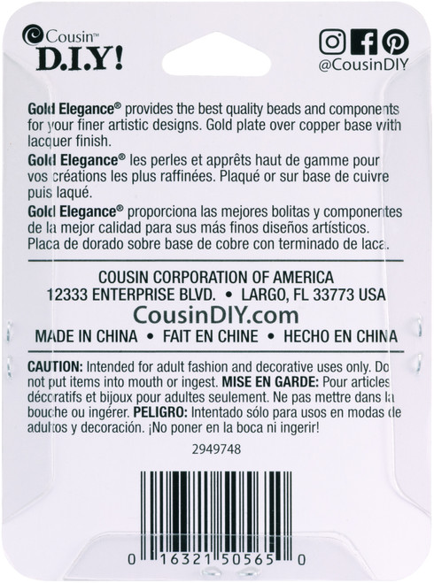 3 Pack - CousinDIY Gold Elegance Jump Rings 6mm 16/Pkg-14k Gold Plated - 2949748
