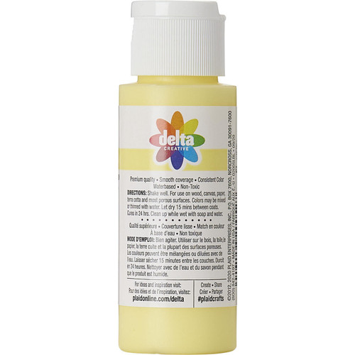 6 Pack - Delta Ceramcoat Acrylic Paint 2oz-Pale Yellow/Semi-Opaque - 2000-2005 6 Pack - Delta Ceramcoat Acrylic Paint 2oz-Pale Yellow/Semi-Opaque - 2000-2005