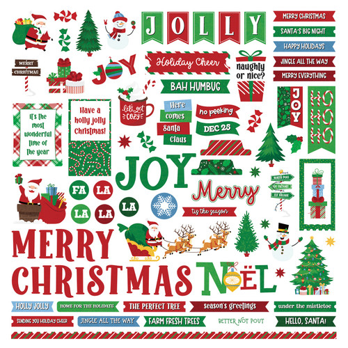 4 Pack PhotoPlay Santa Please Stop Here Stickers 12"x12"-Elements PSPS4218 - 709388342183