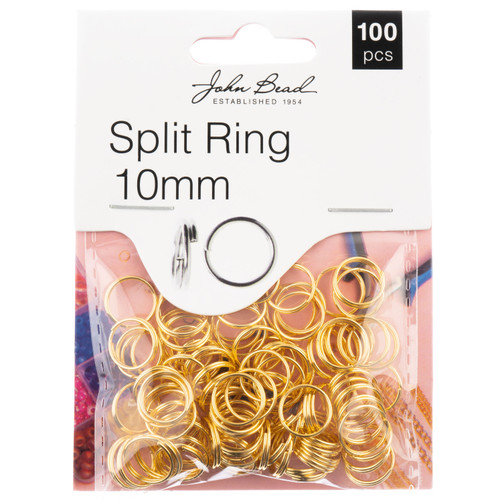 3 Pack - John Bead Split Ring 10mm 100/Pkg-Gold - 1401146 - 665772231634