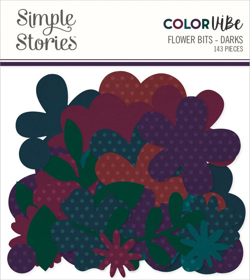 3 Pack - Color Vibe Cardstock Flowers Bits & Pieces 143/Pkg-Darks - CV13467 - 810112383232 3 Pack - Color Vibe Cardstock Flowers Bits & Pieces 143/Pkg-Darks - CV13467 - 810112383232