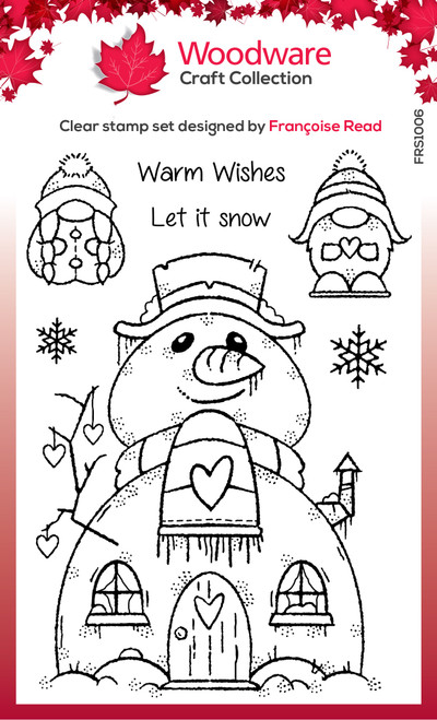 2 Pack Woodware Clear Stamps 4"X6"-Singles Snow Gnomes FRS1006 - 5055305983584