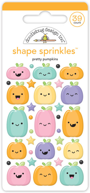 3 Pack Doodlebug Sprinkles Adhesive Enamel Shapes-Sweet & Spooky Pretty Pumpkins DB8231 - 842715082311