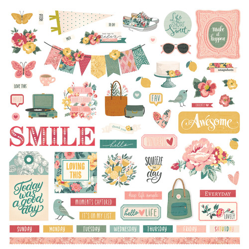 4 Pack Hello Lovely Stickers 12"X12"-Elements PHLO4065 - 709388340653