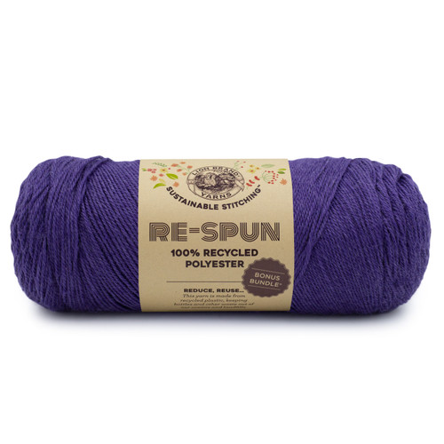 3 Pack Lion Brand Re-Spun Bonus Bundle Yarn-Heliotrope 126-147 - 023032113074